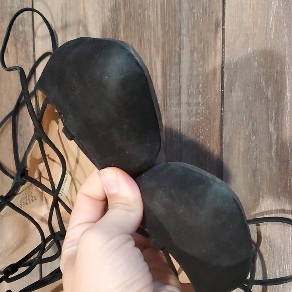 Steve Madden Eleanorr leather ankle wrap flats gladiator shoes sz 10 - Picture 5 of 10